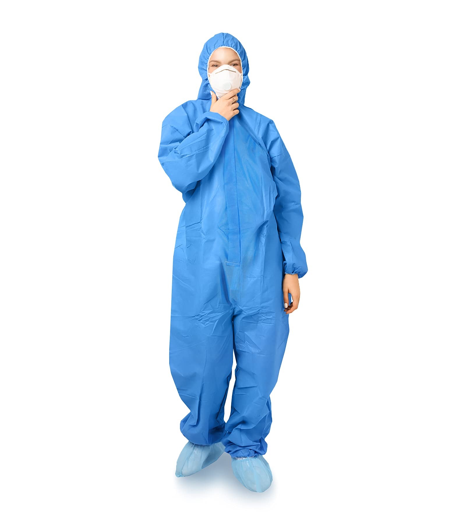 Coverall Elastic Cuffs, Attached Hood & Boot Covers