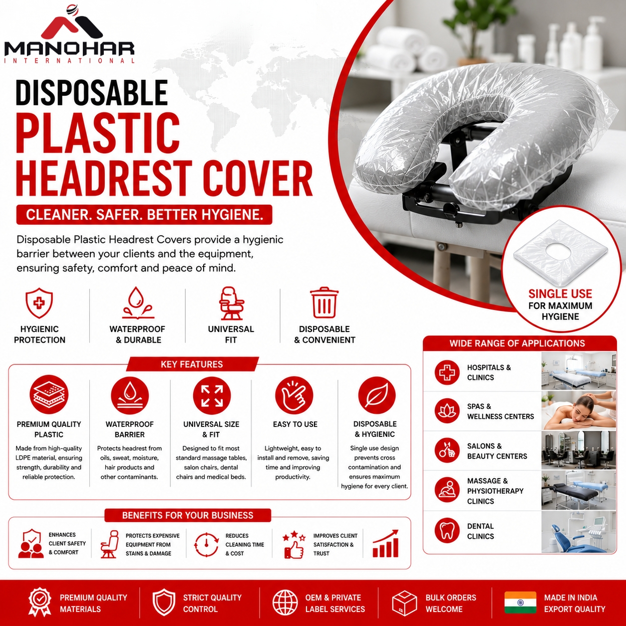 Disposable Plastic head cover