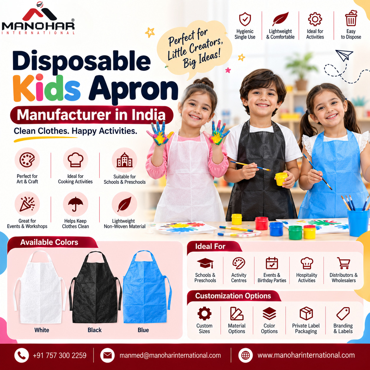 Disposable Kids Apron Manufacturer